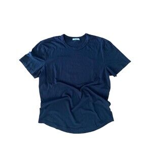 Buck Mason Slub Curved Hem Crewneck T-Shirt Size M Black Short Sleeve American